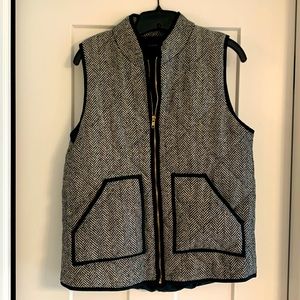 Black and white winter vest